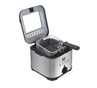Bass Polska Freidora 3L, acero inoxidable, 2000 W, regulación de temperatura 60-190 °C, con ventana y cesta para freír