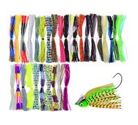Bass Spinner Baits - Faldas de silicona con 30 señuelos giratorios | Faldas de silicona para señuelos de pesca, 30 paquetes de faldas de señuelo de pesca | Faldas de repuesto para niños, familiares