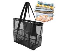 BASSAGGIO MESH DONNE - Borsa da spiaggia grande, borsa per lo shopping impermeabile | 8 Organizer tascabile per mercato, comestibles e viaggi, borsa da picnic a prova di sabbia per piscina,