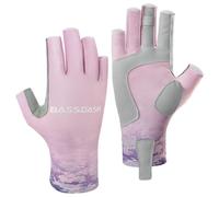 Bassdash ALTIMATE UPF 50+ Guantes de Pesca para Mujer protección Solar UV Guantes sin Dedos para Kayak Remo Senderismo Ciclismo conducción Entrenamiento de Tiro