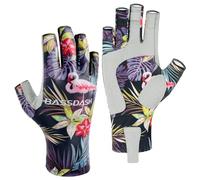 Bassdash ALTIMATE UPF 50+ Guantes de Pesca para Mujer protección Solar UV Guantes sin Dedos para Kayak Remo Senderismo Ciclismo conducción Entrenamiento de Tiro