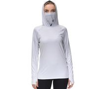 Bassdash FS23W Camisa con Capucha de Pesca UPF 50+ para Mujer con Máscara Facial y Orificios para el Pulgar