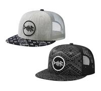 Bassdash Paquete de 2 Gorras de Camionero de ala Plana Ajustable Snapback Sombrero de Malla Trasera para Hombres Mujeres Pesca Caza