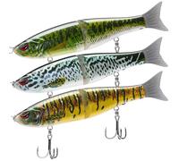 Bassdash SwimShad Glide Baits - Señuelo Articulado Deslizante 3 Unidades, Pesca en Agua Dulce/Salada para Lubina, Lucio, Salmón, Trucha, Muskellunge