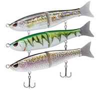 Bassdash SwimShad Glide Baits - Señuelo Articulado Deslizante 3 Unidades, Pesca en Agua Dulce/Salada para Lubina, Lucio, Salmón, Trucha, Muskellunge