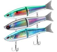 Bassdash SwimShad Glide Baits - Señuelo Articulado Deslizante 3 Unidades, Pesca en Agua Dulce/Salada para Lubina, Lucio, Salmón, Trucha, Muskellunge