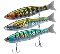 Bassdash SwimShad Glide Baits - Señuelo Articulado Deslizante 3 Unidades, Pesca en Agua Dulce/Salada para Lubina, Lucio, Salmón, Trucha, Muskellunge