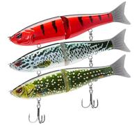 Bassdash SwimShad Glide Baits - Señuelo Articulado Deslizante para Pesca de Lubina, Lucio, Salmón, Trucha y Muskellunge (3 Unidades)