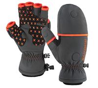 Bassdash WinteFlex Guantes de Invierno Manoplas Convertibles para Pesca en Hielo para Clima frío sin Dedos Resistentes al Agua para Hombres Mujeres Caza fotografía Senderismo