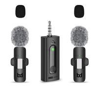 BassDrops Micrófono Lavalier inalámbrico para cámara iPhone Android - Micrófonos de solapa inalámbricos para grabación de video, transmisión en vivo, YouTube, TikTok, Vlog, entrevista