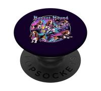 Basset Dogstar 80s Rock Music Rockstar Ilustración PopSockets PopGrip Adhesivo