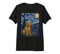 Basset Fauve de Bretagne Perro Van Gogh Noche Estrellada Camiseta Premium