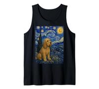 Basset Fauve de Bretagne Perro Van Gogh Noche Estrellada Camiseta sin Mangas