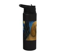 Basset Fauve de Bretagne Perro Van Gogh Noche Estrellada Stainless Steel Insulated Water Bottle