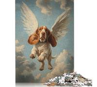 Basset Hound Angel Pet Loss Remembrance Art Basset Hound with Wings Puzzle Imposible,desafío for Adults Entretenimiento Creativo 1000 Piezas Obra De Arte De Juego De para Adultos Y Niños A Partir D