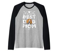 Basset Hound Best Dog Mom Dogs Lovers Funny Mothers Day Camiseta Manga Raglan