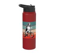 Basset Hound Bicicleta Montar Retro Perro Animal Bicicleta Stainless Steel Insulated Water Bottle