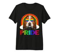 Basset Hound Dog LGBT Rainbow Gay Lesbian Funny LGBTQ Pride Camiseta Premium