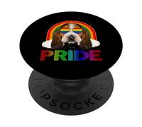 Basset Hound Dog LGBT Rainbow Gay Lesbian Funny LGBTQ Pride PopSockets PopGrip Adhesivo