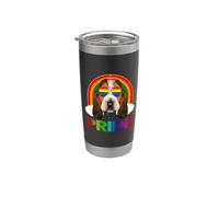 Basset Hound Dog LGBT Rainbow Gay Lesbian Funny LGBTQ Pride Vaso térmico de acero inoxidable de doble pared