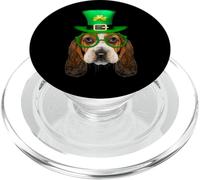 Basset Hound Dog St Patricks Day Leprechaun Lucky Shamrock PopSockets PopGrip para MagSafe