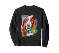Basset Hound Pop Art Perro Colorido Arte Callejero Abstracto Sudadera
