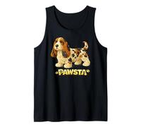 Basset Hound Spaghetti Fideos Comida Italiana Cachorro Amor Camiseta sin Mangas