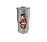 Basset - Taza con diseño de perro de la Torre de Londres Vaso térmico de acero inoxidable de doble pared
