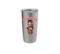 Basset - Taza con diseño de perro de la Torre de Londres Vaso térmico de acero inoxidable de doble pared