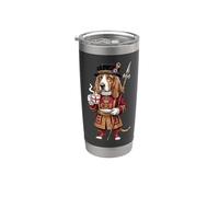 Basset - Taza con diseño de perro de la Torre de Londres Vaso térmico de acero inoxidable de doble pared