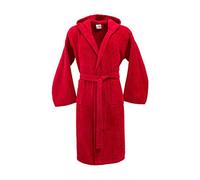 Bassetti Bata de baño Albornoz Hombre Mujer con Capucha Toalla 100% Algodón 370gr/m² Rojo Talla S
