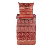 Bassetti Brenta 9325859 - Juego de Cama y 2 Fundas de Almohada (100% satén de algodón, 200 x 200 cm y 2 Fundas de Almohada de 80 x 80 cm), Color Rojo rubí