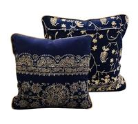 Bassetti Brenta 9326089 - Funda de cojín (100% algodón, Tejido Panamá, Color Azul B1, 40 x 40 cm)