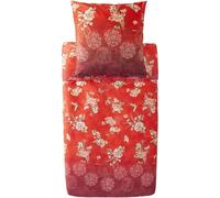 Bassetti ESPERIDI 9333284 - Juego de Cama y Funda de Almohada (100% satén de algodón, 135 x 200 cm y 1 Funda de Almohada de 80 x 80 cm), Color Rojo