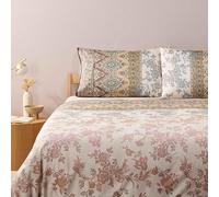 Bassetti Funda nórdica de matrimonio Granfoulard 250 x 210 + 40 + dos fundas de almohada reversible + sábana bajera ajustable 175 x 200 cm (foto G03 Agrigento 42)