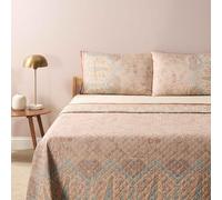 Bassetti Granfoulard - Colcha para cama de matrimonio de dos plazas, 100% algodón, 265 x 255 cm - Primavera - Verano (Indian Roses Beige)