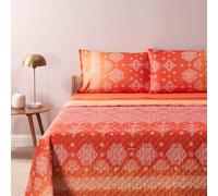 Bassetti Granfoulard - Colcha para cama de matrimonio de dos plazas, 100% algodón, 265 x 255 cm, primavera - verano (KERALA NARANJA)