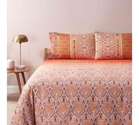 Bassetti Granfoulard - Juego de funda nórdica para cama de matrimonio, funda nórdica de percal de algodón, funda nórdica Maxi, sábana bajera con esquinas y 2 fundas de almohada Nairobi R1