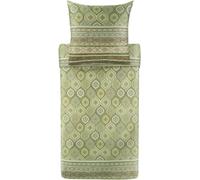 Bassetti Hanbury 9329907 - Juego de Cama y Funda de Almohada (100% satén de algodón, 135 x 200 cm y 1 Funda de Almohada de 80 x 80 cm), Color Verde Musgo