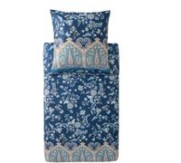 Bassetti Indian Roses 9333273 - Juego de Cama y Funda de Almohada (155 x 220 cm y 1 Funda de Almohada de 80 x 80 cm), Color Azul