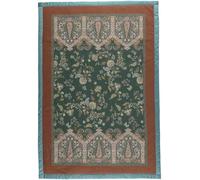 Bassetti Indian Roses 9333425 - Plaid (100% algodón, 135 x 190 cm), Color Verde