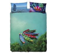 Bassetti Juego de funda nórdica Imagine Paisajes y Ciudades de alta definición para cama de matrimonio 250 x 200 + 40 cm, incluye sábana bajera y dos fundas de almohada, artículo (5BOATS)