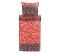 Bassetti Juego de Ropa de Cama como R1 de algodón mako satén en Color Rojo, 2 Piezas con Cremallera, 200 x 80 cm x 9323949, 200 x 200 cm
