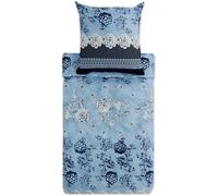 Bassetti Juego de Ropa de Cama de satén, Color Azul B1, 135 x 200 + 80 x 80 cm