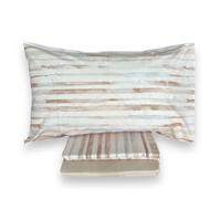 Bassetti Juego de sábanas para cama individual de una plaza con 2 fundas de almohada, 100% tela de algodón, art. Direction (beige)