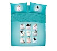 Bassetti Juego de sábanas para cama individual, línea Natura, 100% algodón, fabricado en Italia, 1 sábana encimera (con volante de 40 cm), 160 x 280 cm, 1 sábana bajera de 90 x 200 cm y 1 funda de