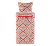 Bassetti Marechiaro 9329926 - Juego de Cama y Funda de Almohada (100% satén de algodón, 155 x 220 cm y 1 Funda de Almohada de 80 x 80 cm), Color Rojo