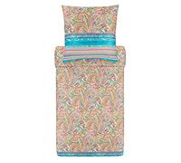 Bassetti NOTO 9321845 - Juego de Cama y Funda de Almohada de 100% satén de algodón, Color Turquesa T1, Medidas: 135 x 200 + 1 K, 80 x 80 cm