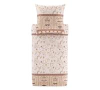 Bassetti OPLONTIS 9331444 - Juego de Cama y Funda de Almohada (100% satén de algodón, 4 m, 155 x 220 cm y 1 Funda de Almohada de 80 x 80 cm), Color Beige