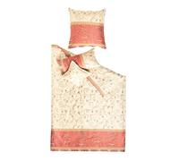 Bassetti Oplontis - Juego de Funda nórdica y Funda de Almohada de satén, algodón, Rojo, 155 x 220 cm